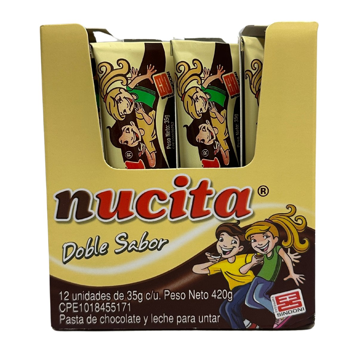 Nucita Tubito Doble Sabor Box - 12 Unidades - Sabores Market Wholesale