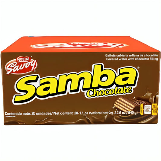 Samba Chocolate Box - 20 Unidades - Sabores Market Wholesale