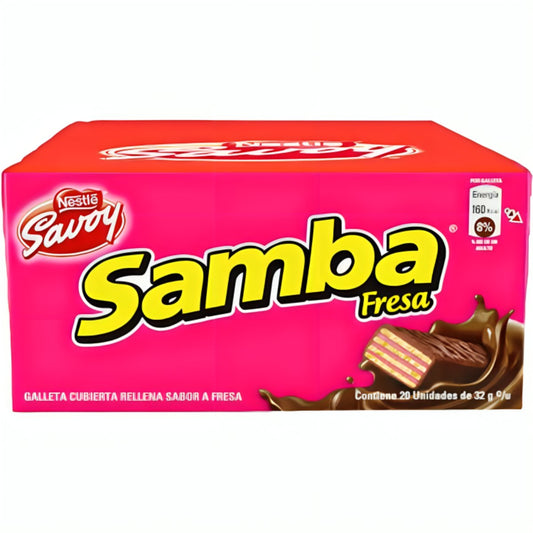 Samba Fresa Box - 20 Unidades - Sabores Market Wholesale