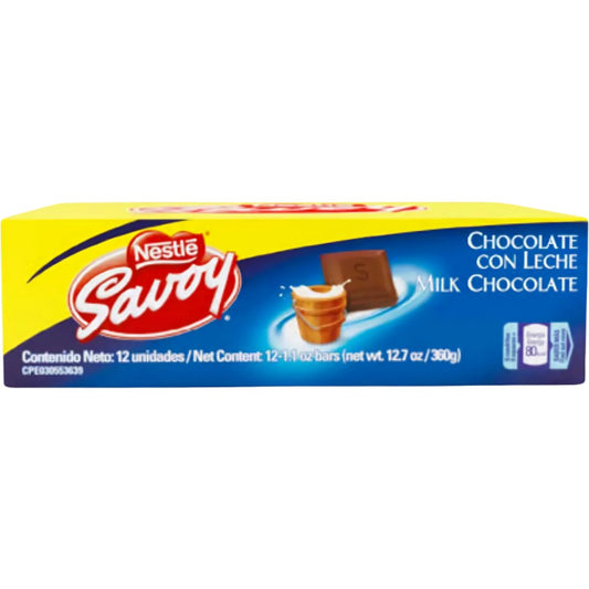 Savoy Chocolate Con Leche Box - 12 Unidades - Sabores Market Wholesale