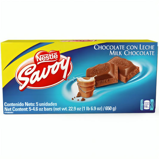 Savoy Chocolate Con Leche Box - 5 Unidades - Sabores Market Wholesale